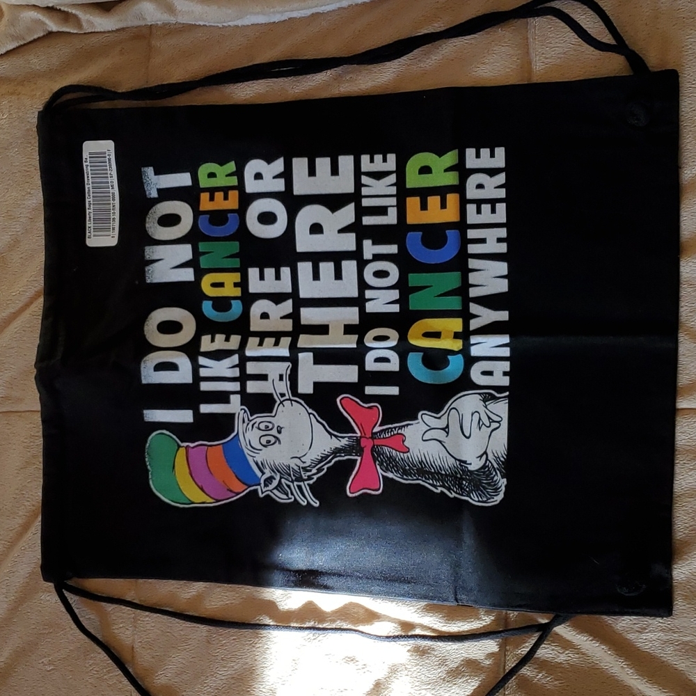 Drawstring Bag -- Fight Cancer Dr. Seuss Character.  NWT